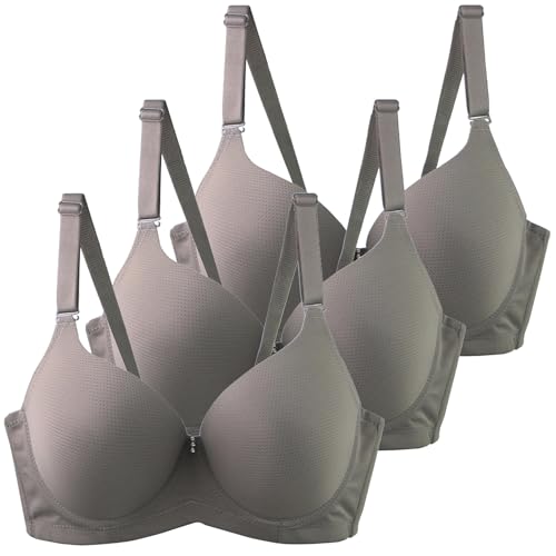 Klassische BHS Damen mit Bügel Komfort Nahtlos BH Set 3er Pack Push Up Sport BH Trainings Schlaf BHS mit Verstellbarem Bustier Starker Halt Große Brüste Unterwäsche Gepolstert für Alltag Yoga Joggen von CSYX