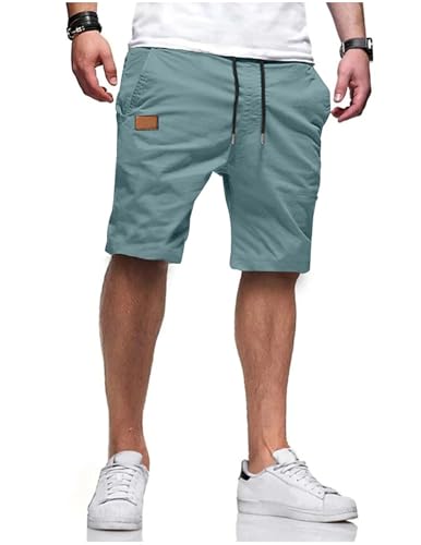 Kurze Hosen Herren Shorts Sommer Chino Arbeitshose Sporthose Baggy Cargo Shorts Casual Tunnelzug Freizeithose Elastische Taille mit Taschen Männer Short Hose Laufhose Wanderhose Stoffhose Jogginghose von CSYX