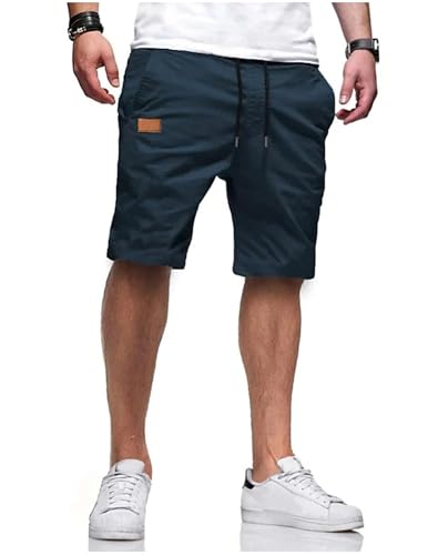 Kurze Hosen Herren Shorts Sommer Chino Arbeitshose Sporthose Baggy Cargo Shorts Casual Tunnelzug Freizeithose Elastische Taille mit Taschen Männer Short Hose Laufhose Wanderhose Stoffhose Jogginghose von CSYX