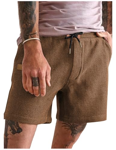 Kurze Hosen Herren Waffel Shorts Sommer Chino Arbeitshose Sporthose Baggy Cargo Shorts Casual Tunnelzug Freizeithose Elastische Taille mit Taschen Männer Short Hose Laufhose Wanderhose Jogginghose von CSYX