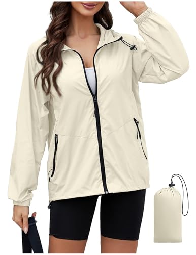 Regenjacke Damen Wasserdicht Jacke Regenmantel Leichte Regenjacken Faltbar Dünne Windbreaker Wanderjacke Blouson Jacken Outdoorjacke Packbar Übergangsjacke mit Kapuze Softshelljacke Regenponcho Regen Regenjacke Damen Wasserdicht Jacke Regenmantel Leichte Regenjacken Faltbar Dünne Windbreaker Wanderjacke Blouson Jacken Outdoorjacke Packbar Übergangsjacke mit Kapuze Softshelljacke Regenponcho Regen von CSYX