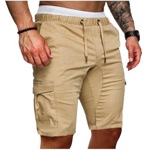 Shorts Herren Arbeitshose Kurz Sporthose Baggy Cargo Shorts Casual Kurze Hosen mit Taschen Männer Short Cargo Hose Bequeme Freizeithose Laufhose Wanderhose Stoffhose Chino Jogginghose Activewear von CSYX