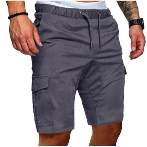 Shorts Herren Arbeitshose Kurz Sporthose Baggy Cargo Shorts Casual Kurze Hosen mit Taschen Männer Short Cargo Hose Bequeme Freizeithose Laufhose Wanderhose Stoffhose Chino Jogginghose Activewear von CSYX