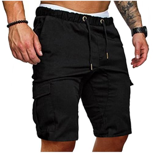 Shorts Herren Arbeitshose Kurz Sporthose Baggy Cargo Shorts Casual Kurze Hosen mit Taschen Männer Short Cargo Hose Bequeme Freizeithose Laufhose Wanderhose Stoffhose Chino Jogginghose Activewear von CSYX