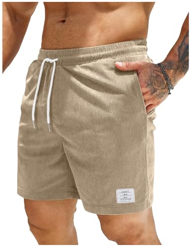 Shorts Herren Arbeitshose Kurz Sporthose Baggy Cargo Shorts Casual Kurze Hosen mit Taschen Stretch Männer Short Hose Bequeme Freizeithose Laufhose Wanderhose Stoffhose Chino Jogginghose Activewear von CSYX