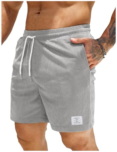 Shorts Herren Arbeitshose Kurz Sporthose Baggy Cargo Shorts Casual Kurze Hosen mit Taschen Stretch Männer Short Hose Bequeme Freizeithose Laufhose Wanderhose Stoffhose Chino Jogginghose Activewear von CSYX