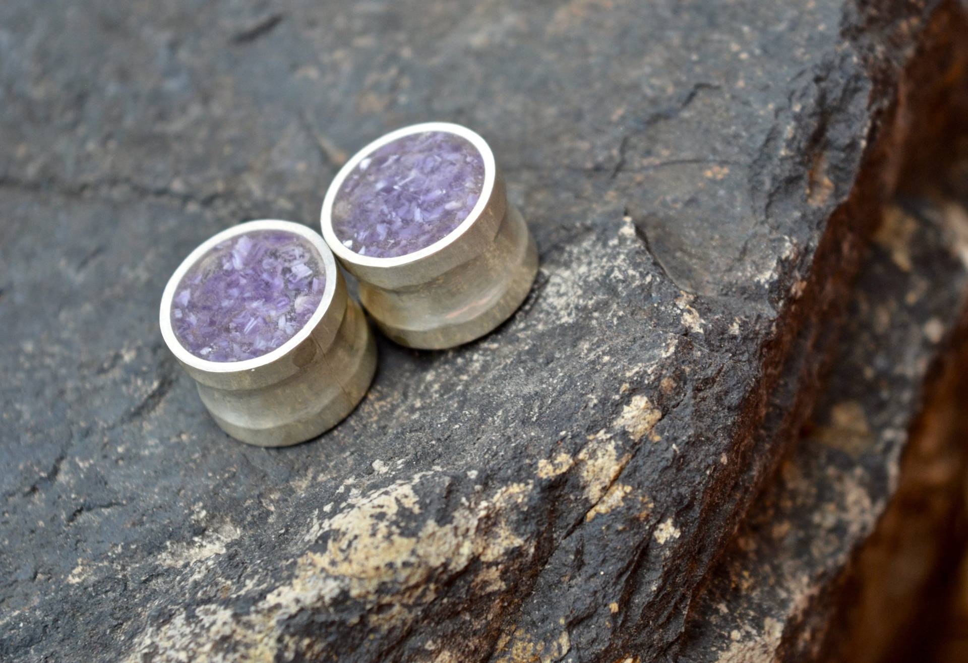 Handgemachte Sterling Silber Stecker Mit Amethyst Handgemachte Sterling Silber Stecker Mit Amethyst von CSebaldJewelry
