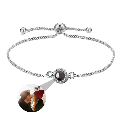 CSstone Personalisierte Armband mit Bild innen, Foto Armband Kundenspezifisches Bild, Memorial Armbänder für Frauen, Männer, bester Freund, Familie, Hund von CSstone