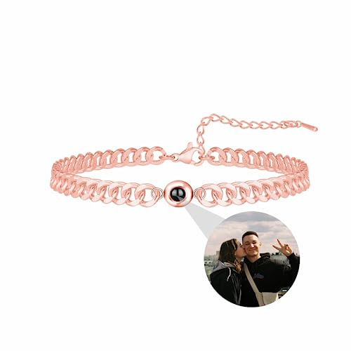 CSstone Fotos Armband, Edelstahl Armband mit Bild innen, Bild Armband, Foto Projektion Schmuck Charm Geschenke Personalisierte Foto Armbänder für Männer Frauen von CSstone