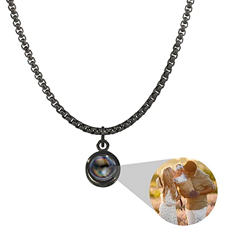 CSstone Kette Mit Bild Personalisierte Kette Mit Foto Projektion Ich Liebe Sie 100-Sprachen Halskette Gedenk Halskette Mit Bild Innen Schmuck Geschenk Für Männer,Frauen,Haustier von CSstone