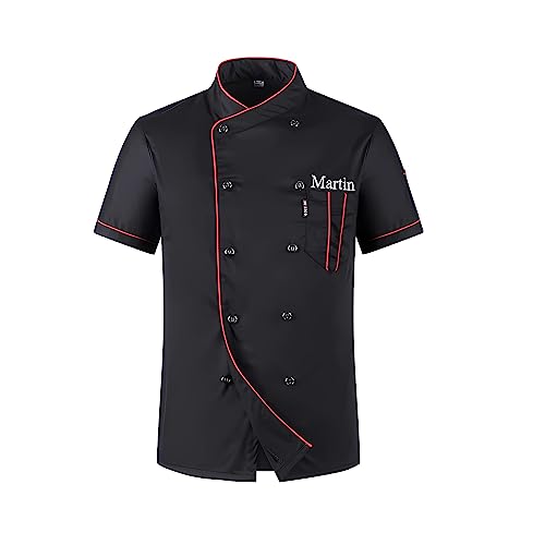 CSstone Kochjacke Kurzarm für Herren Frauen Chef Mantel Schwarz Weiß Chefuniform Arbeitshemden (M-4xl Größen) (white2, 4XL) von CSstone