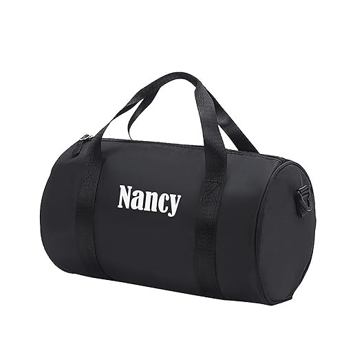 Personalisierte Duffel Tasche, gestickte Name/Muster Sport Gym Tasche, Reisetasche mit Schuhe Fach, benutzerdefinierte Geschenk für Männer, Frauen, Bräutigam, Brautjungfer (Rosa/Blau/Schwarz/Rot) von CSstone