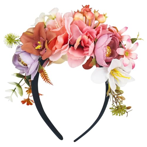 CTDMJ® Damen & Mädchen Blumen Haarband Blumenkrone Blumen Haarkranz Braut-Kopfschmuck Kronen-Stirnband für Festival Hochzeit Parties Halloween von CTDMJ