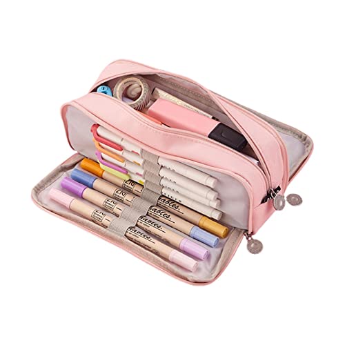 Angoo Doppelseitige Stifttasche Bleistift Spezielle Macaron Tasche Reise Dual Farbe Leinwand Tasche Schreibwaren Lagerung Schule A9c3, rose, Größe von CTDWNT