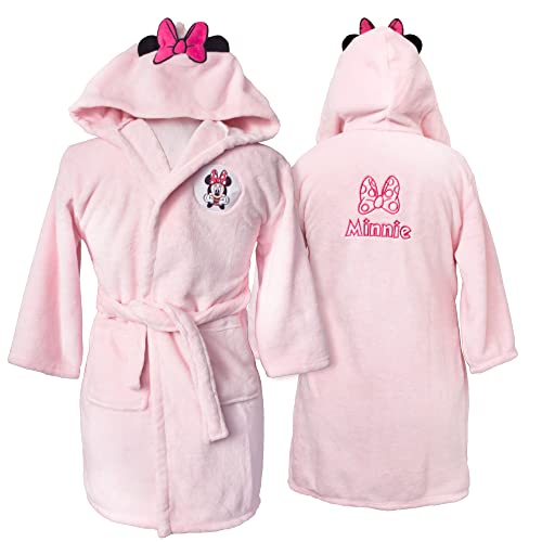 Disney Home Minnie Morgenmantel für Mädchen, 6 – 8 Jahre, Öko-Tex, Bademantel für Kinder, Mädchen, aus weichem Fleece, Rosa, Rosa, 6-8 Jahre von CTI