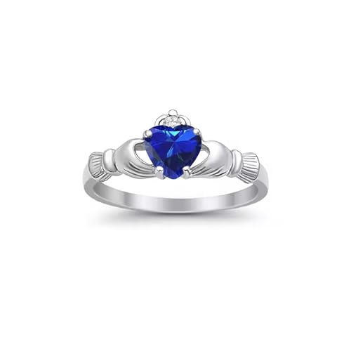 CTIEIP 10K 14K 18K 20K Gold 0.11ct echter Diamant Claddagh Edelstein Ringe 1 Karat Herzform Irischer Claddagh Geburtsstein Ring Claddagh Verlobungsring für Frauen Frau Freundin, Künstlicher CTIEIP 10K 14K 18K 20K Gold 0.11ct echter Diamant Claddagh Edelstein Ringe 1 Karat Herzform Irischer Claddagh Geburtsstein Ring Claddagh Verlobungsring für Frauen Frau Freundin, Künstlicher von CTIEIP
