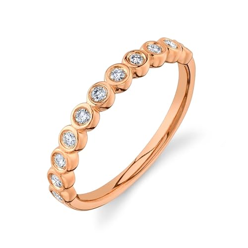CTIEIP 10K 14K 18K Gold Natürlicher Diamant Lünette Set Ehering Lünette Fassung Diamant Halbe Ewigkeitsring Lünette Diamant Jahrestag Ehering Versprechen Ringe (0,17 Karat, H-I, I2-I3), von CTIEIP