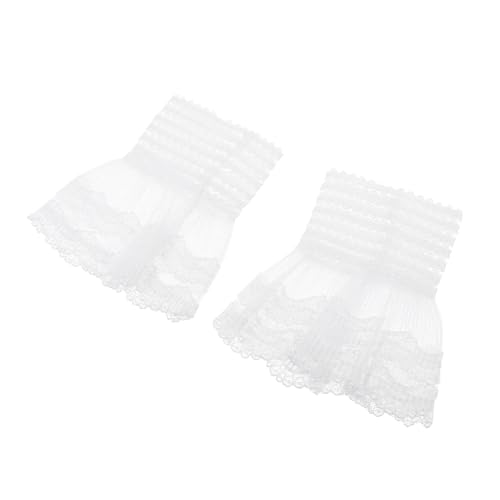 CTIRCHIU 1 Paar Abnehmbare Spitzenmanschetten Fake Ärmelbündchen Spitzenarmband für Kostümpartys Gothic und Cosplay Einheitsgröße Chiffon von CTIRCHIU