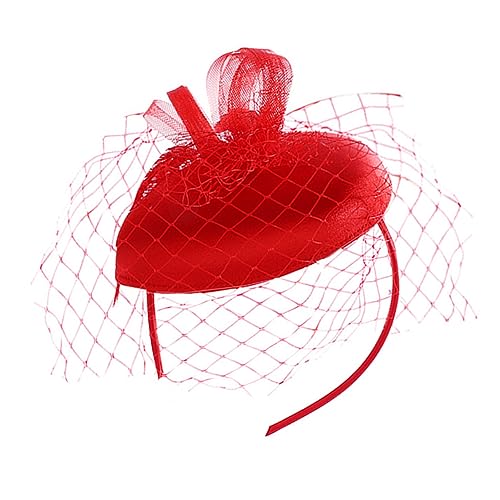 CTIRCHIU 1 Stück Brautschleierkopfschmuck Haarschmuck Kopfbedeckung Tea-party-kostümzubehör Kopfstück Für Frauen Rot Stoff von CTIRCHIU