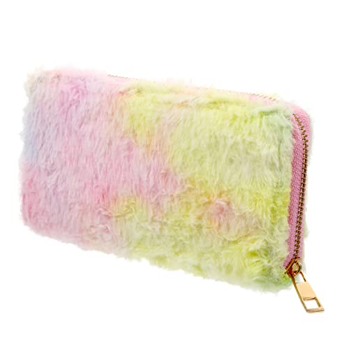 CTIRCHIU 1stück Plüsch Geldbörse Damen Mit Reißverschluss Regenbogen Farbverlauf Stylischer Handtaschen Organizer Für Karten Bargeld Und Kleinigkeiten Für Schule Reisen Und Alltag von CTIRCHIU