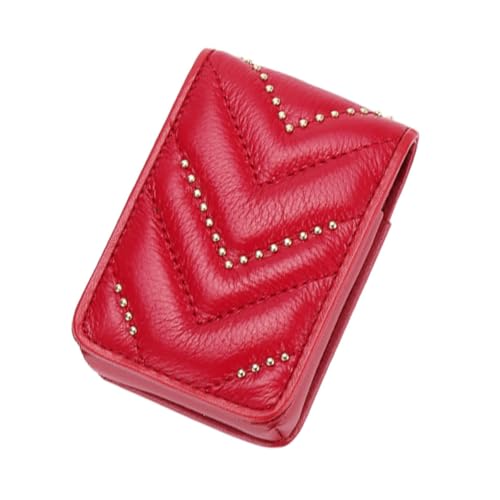 CTIRCHIU 1stück Mini Kosmetiktasche Mit Spiegel Rote Handtasche Für Make-up Münzen Und Kleinigkeiten Für Schule Arbeit Und Freizeit Kompakte Aufbewahrung von CTIRCHIU