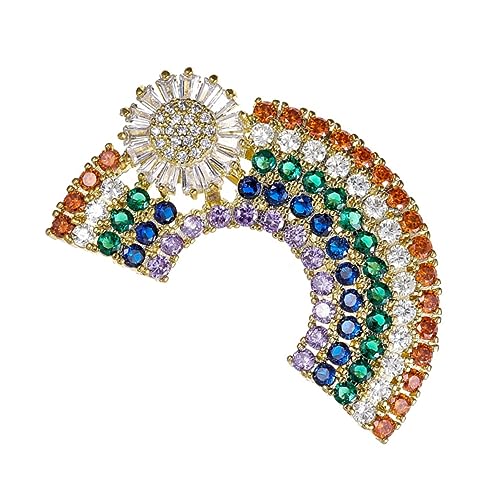 CTIRCHIU 1 Stück Brosche Corsage Bunt Zubehör Regenbogen-partydekorationen Regenbogen-stolz-accessoires Reiz Zirkonia-brosche Kleidungsbrosche Golden von CTIRCHIU