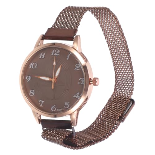 CTIRCHIU 1 Stück Damenuhr Mode Armband Modisch Für Betrachten Einfache Uhr Frauen Beobachten Coffee Pu-Kunstleder von CTIRCHIU