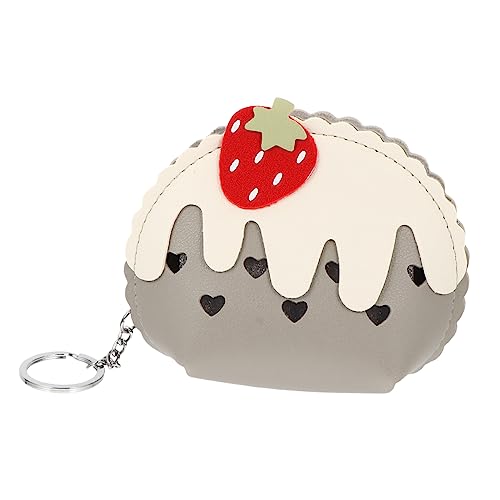 CTIRCHIU Erdbeermuster Geldbörse Für Mädchen Pu Kleiner Münzfach Mit Reißverschluss Süßes Design Für Alltag Und Ausflüge Kurze Brieftasche Für Kleingeld Und Karten von CTIRCHIU