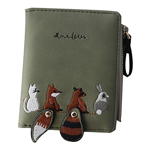 CTIRCHIU 1 Stück Tierbrieftasche Cartoon-Geldbörse Mode Brieftasche Geldbörse Kartentasche Damen geldbörse schlankes Kartenetui Taschen-Organizer-Brieftasche Kartenhandlung PU-Leder Green von CTIRCHIU
