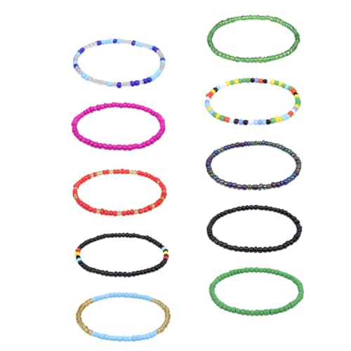 CTIRCHIU 10 Stück Teiliges Boho Fußkettchen mit Glasperlen Bunte Bohemian Style Knöchelkette für Damen und Herren Langlebiger und Farbbeständiger Fußschmuck für Sommer Strandpartys und von CTIRCHIU