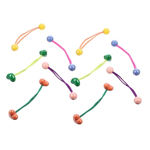 CTIRCHIU 10 Stück Teiliges Haargummis mit Bunten Kugeln Elastische Modische Ponytail Halter für Dünnes und Dickes Haar Praktische Haarbänder für Mädchen zu Jedem Anlass von CTIRCHIU