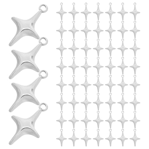 CTIRCHIU 100stücke Diy Stern Anhänger Charms Schmuck Basteln Zubehör Für Armbänder Halsketten Schlüsselanhänger Tasche Haken Perlen Legierung Små von CTIRCHIU