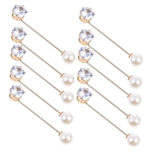 CTIRCHIU 10stücke Pearl Brooches Für Damen Delicate Broschen Mit Rhinestone Für Kleidung Mode-accessoires Vielseitig Einsetzbar Als Sicherheitsclip Für Schals Pullover Jacken Und Mehr von CTIRCHIU
