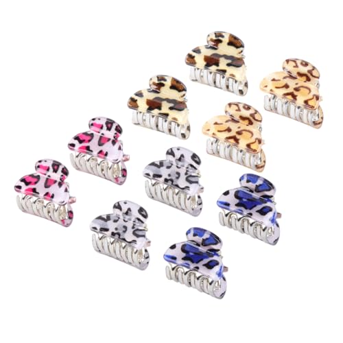 CTIRCHIU 10Stücke Leopard Muster Haarklammern aus Acryl für Damen Mini Krallenclips Süßes Haaraccessoire für Partys Hochzeiten und Besondere Anlässe von CTIRCHIU