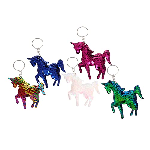 CTIRCHIU 10stücke Einhorn Schlüsselanhänger Pailletten Glitzer Schlüsselringe Taschenhänger Schlüsseldekoration Schlüsselschmuck Hänge Schmuck von CTIRCHIU