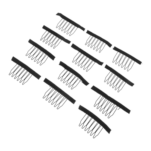 CTIRCHIU 12 Stück Haarkamm Clips aus mit Zähnen Haarteil Zubehör für Damen Schwarz für Perücken und Haarnetze von CTIRCHIU