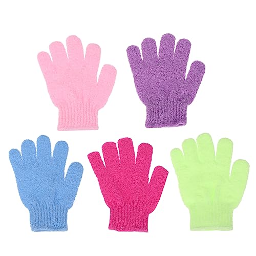 CTIRCHIU 12 Stück Peelinghandschuhe für Dusche Fünf Finger Duschhandschuhe für Körperpeeling Sanftes Peeling Weiche Badeschrubber für Männer und Frauen von CTIRCHIU