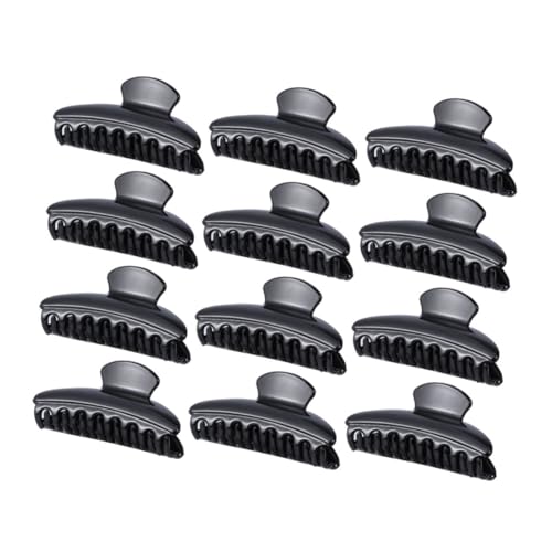 CTIRCHIU 12 Stück Teiliges Haarspangen aus Langlebigem Acryl Schwarze Haarclips für Festen Halt und Präzises Styling Praktische Friseurzubehör für Damen und Herren zum Fixieren Mehrerer von CTIRCHIU