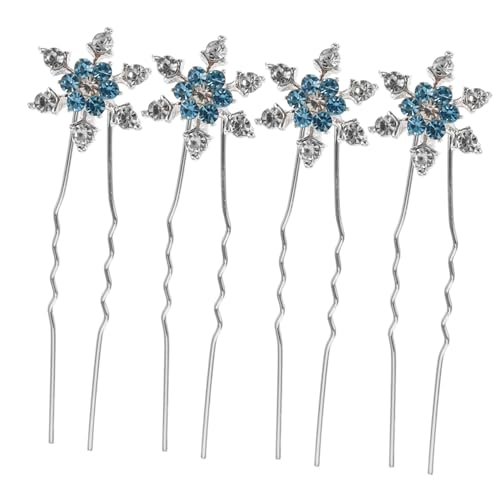 CTIRCHIU 12 Stück Teiliges Schneeflocken Haarspangen aus Blauem Modischer Haarschmuck für Braut und Frauen Funkelndes Accessoire für Hochzeit Party und Festliche Anlässe von CTIRCHIU