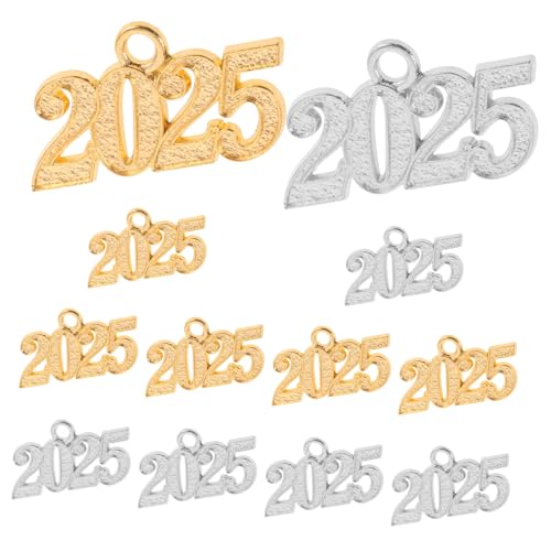 CTIRCHIU 12 Stück Teiliges Zahlen Charms Hochwertige Legierte DIY Schmuckanhänger in Silber und Gold Vielseitig für Halsketten Armbänder Schlüsselanhänger Leicht und Langlebig zum Basteln von CTIRCHIU
