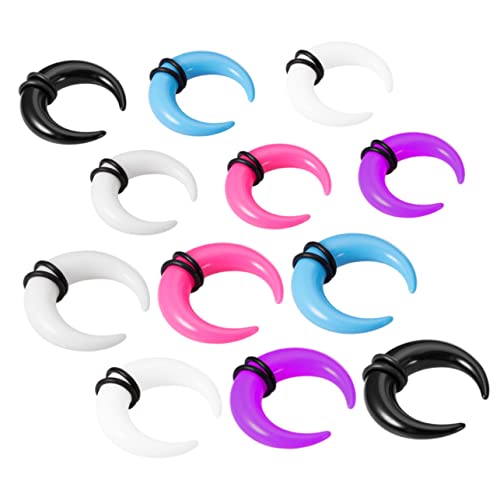 CTIRCHIU 12Stücke Septum Ringe Septum Piercing Ohrmessgeräte Transparent für Nasen und Ohrdehnung von CTIRCHIU