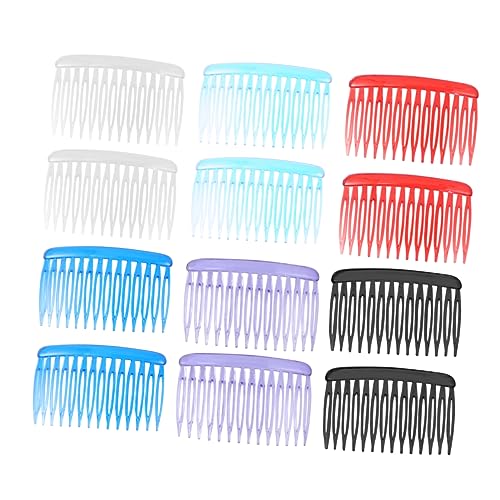 CTIRCHIU 12stücke Kunststoff Haarkamm Seitlich Klassischer Haarkamm Für Frauen Und Mädchen Schiebe-haarspange Mit Gedrehten Zähnen Praktisches Haaraccessoire Für Täglichen Gebrauch von CTIRCHIU