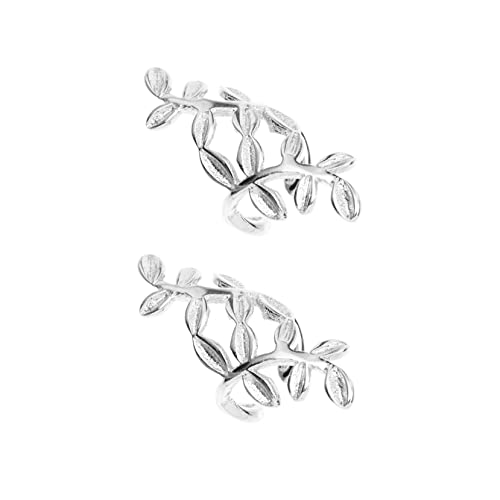 CTIRCHIU 1 Paar Silberne Ohrklemmen 925 Silber Blatt Ohrclips Ohrschmuck Piercings für Damen Ohrmanschetten für Besondere Anlässe von CTIRCHIU