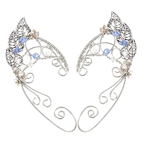 CTIRCHIU Ohrmanschetten Clip Ohrringe Damen Blatt Design Bruchsicheres Legierungsmaterial Nicht Durchstich Ohrschmuck für Halloween Cosplay Partys von CTIRCHIU