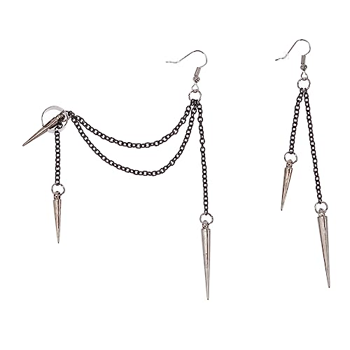 CTIRCHIU 1Paar Kettenohrringe im Punkstil Lange Quaste Dangle Ohrringe Modisches Ohrzubehör für Gothic Looks für Freunde Familie von CTIRCHIU
