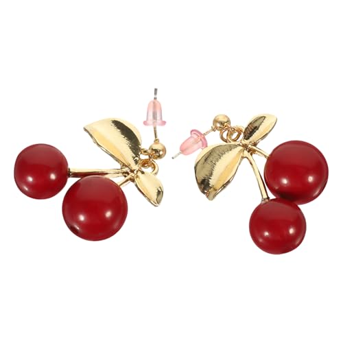 CTIRCHIU 1Paar Kirschohrtropfen Ohrstecker Bogenform Ohrringe mit Hypoallergen für Empfindliche Perfektes für Erntedankfest und Weihnachten von CTIRCHIU