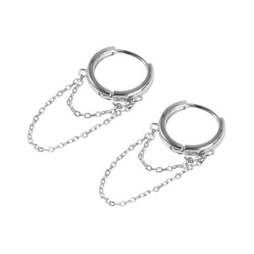 CTIRCHIU Silberohrringe Für Damen Mit Doppelketten Stilvolle Ohrhänger Modischer Schmuck Für Partys Und Alltag von CTIRCHIU