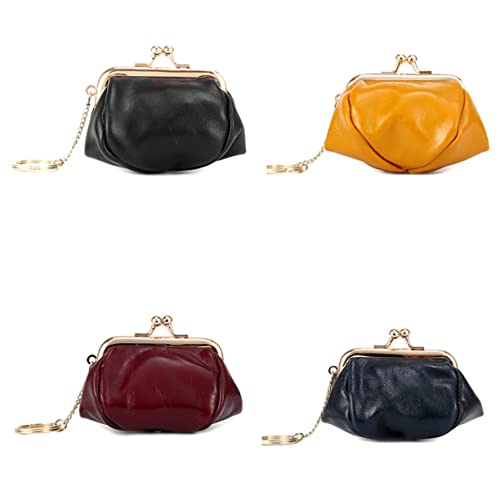 CTIRCHIU Münzen Geldbörse Für Damen Coin Purse Mit Wachsbeschichtung Aufbewahrungsbox Für Bargeld Und Kleine Gegenstände Gelb von CTIRCHIU