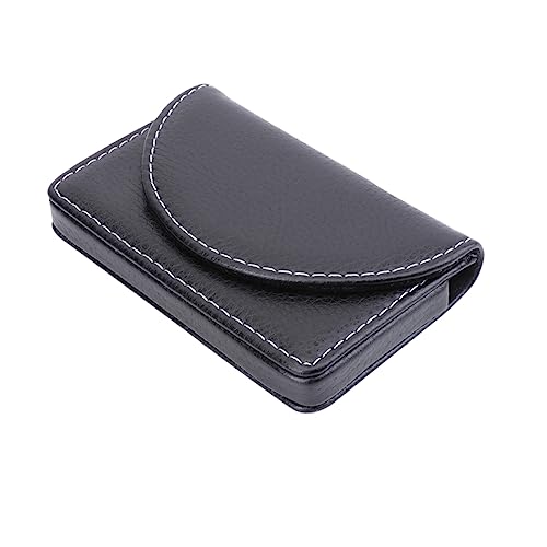 CTIRCHIU Pu Business Case Tragbarer Halter Namenshalter Business Organizer Visitenkartenhalter Kreditkartenhalter Einfaches Design Leicht Zughaltbar Schutz Kartenhalter Schwarz von CTIRCHIU