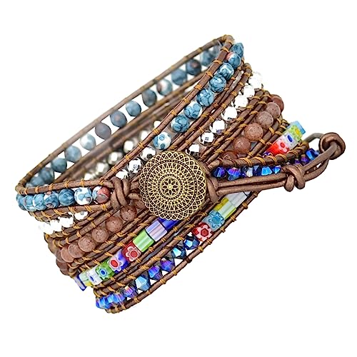 CTIRCHIU Boho Armband für Verstellbar aus Glattem Leder Mehrschichtiges Wickelarmband Langlebig und Komfortabel von CTIRCHIU